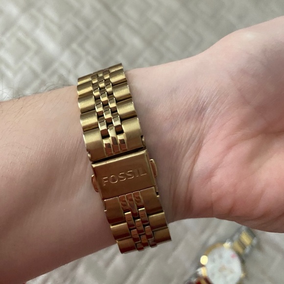 Fossil Women’s All Stainless Steel Gold Watch, 6” - Picture 2 of 8